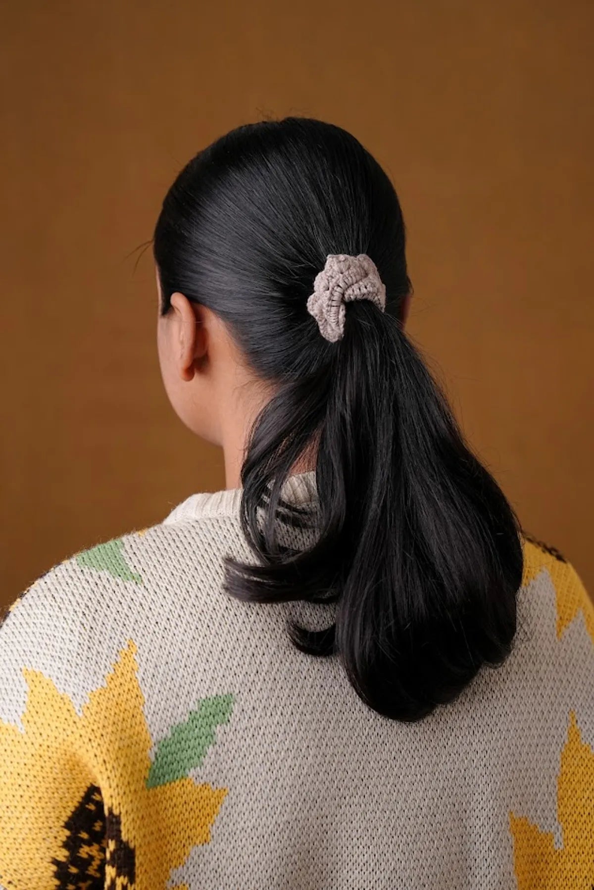 crochet Gray Hair 2 Line Rubber Band For Women