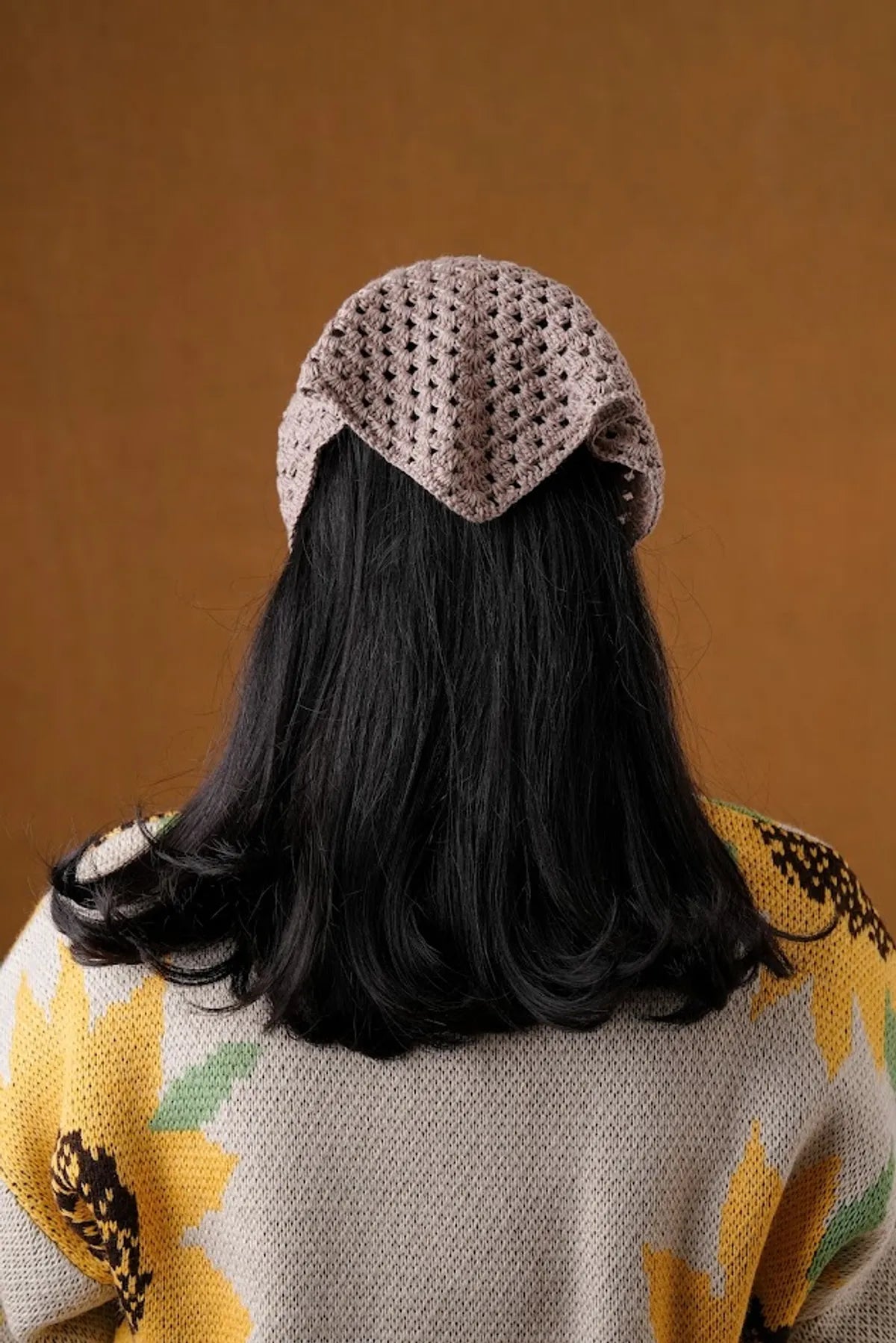 Crochet Gray Hair Bandana For Women