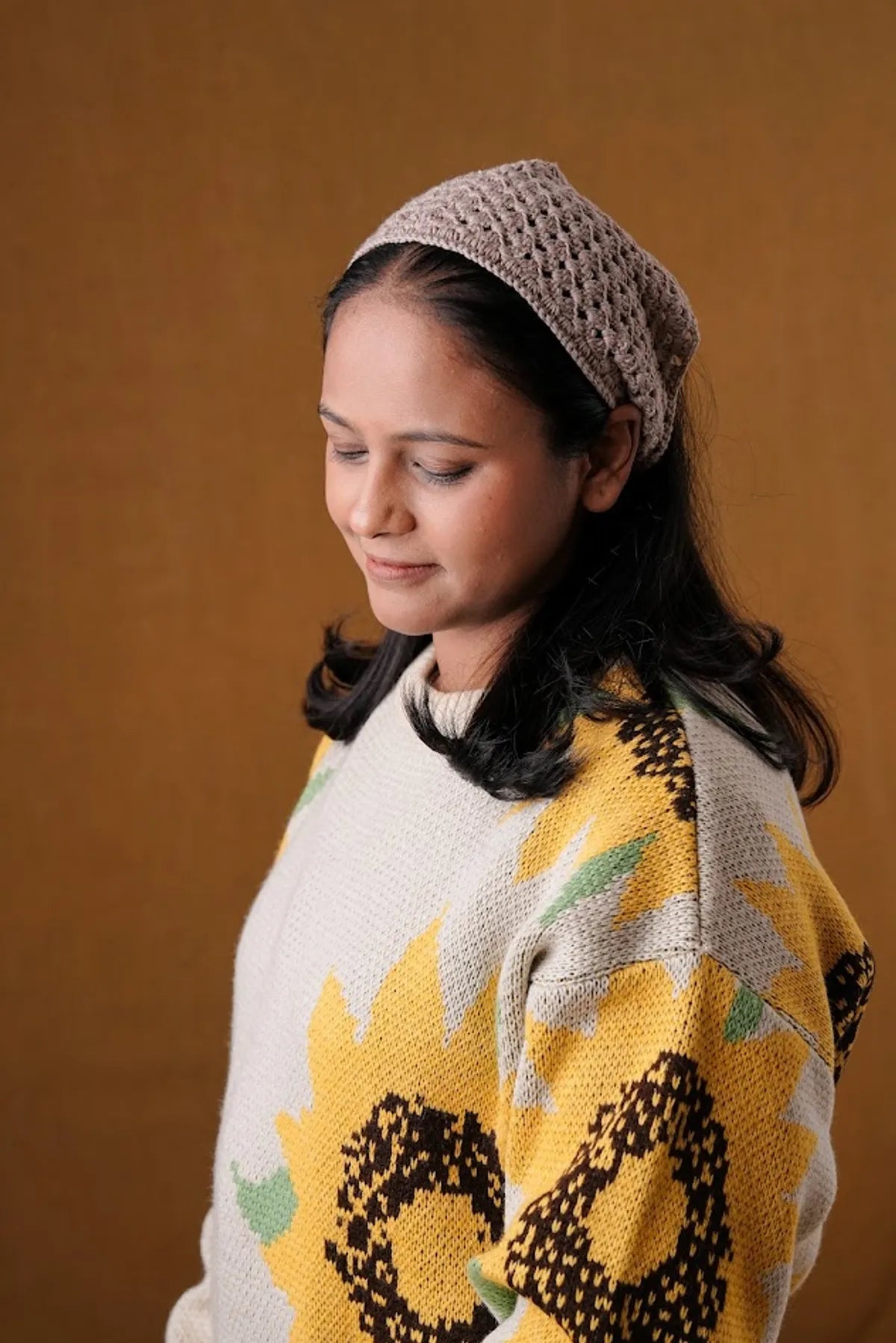 Crochet Gray Hair Bandana For Women