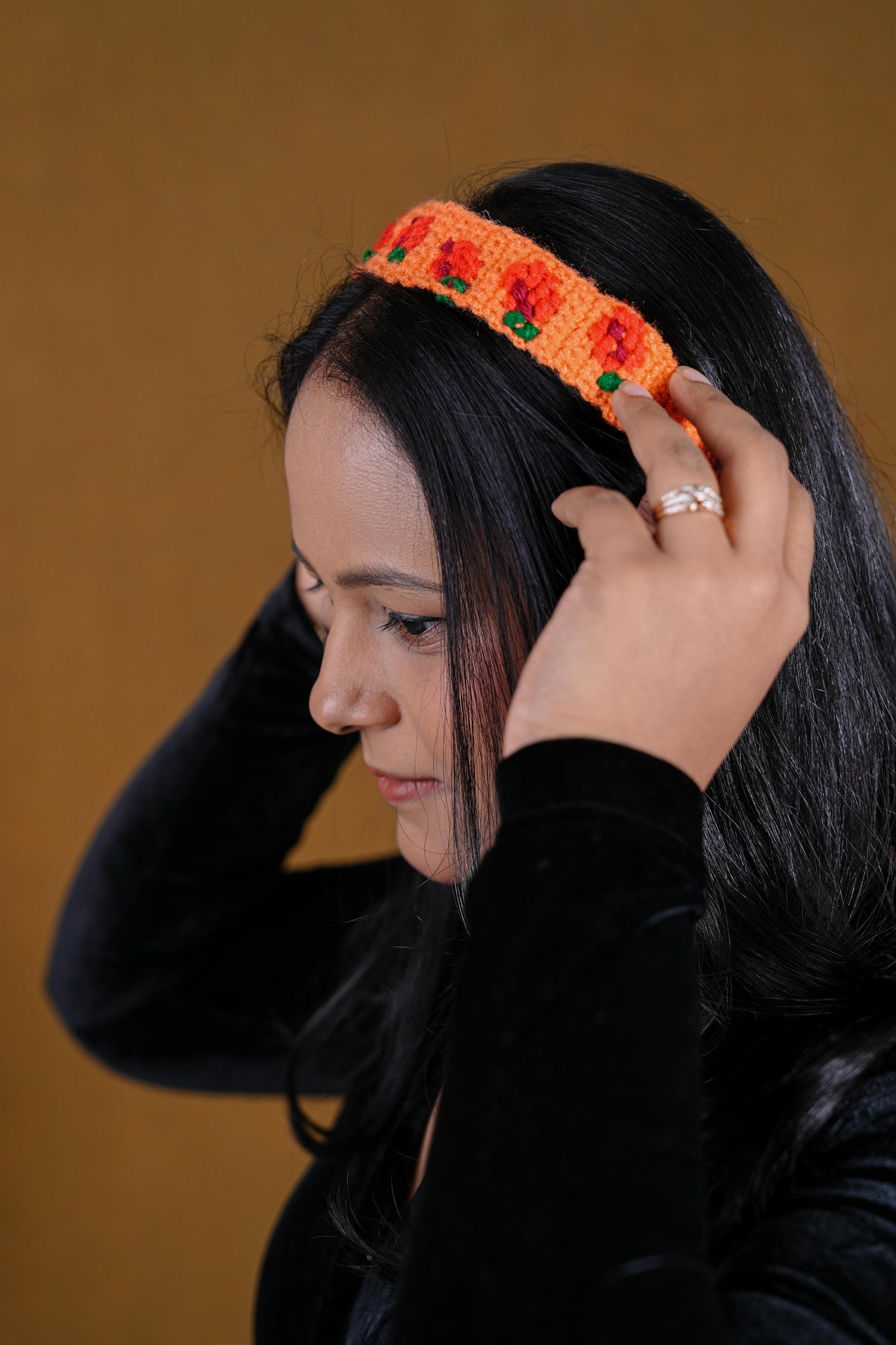 Embroidered Hair band ORANGE