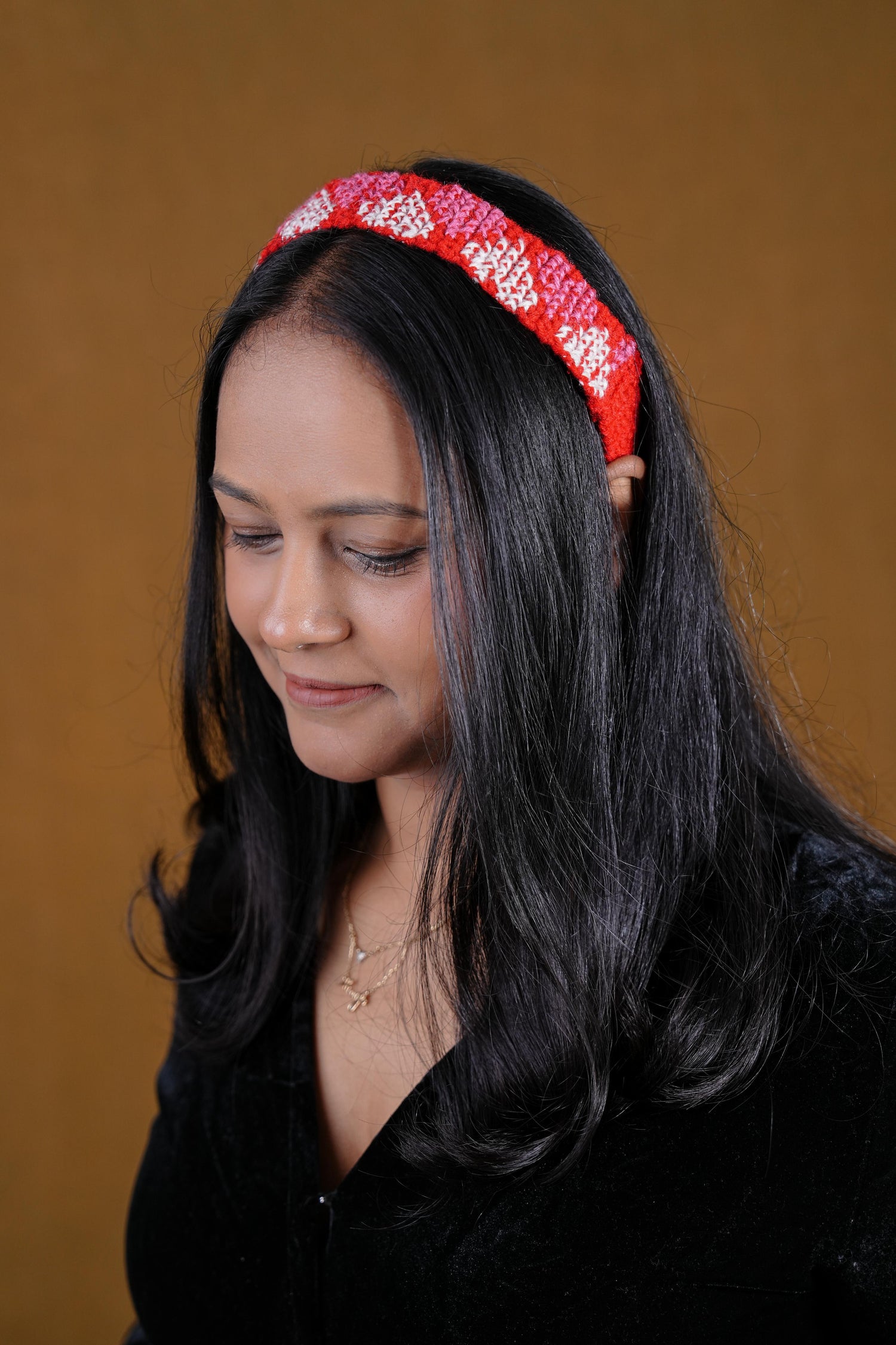 Embroidered Hair band RED