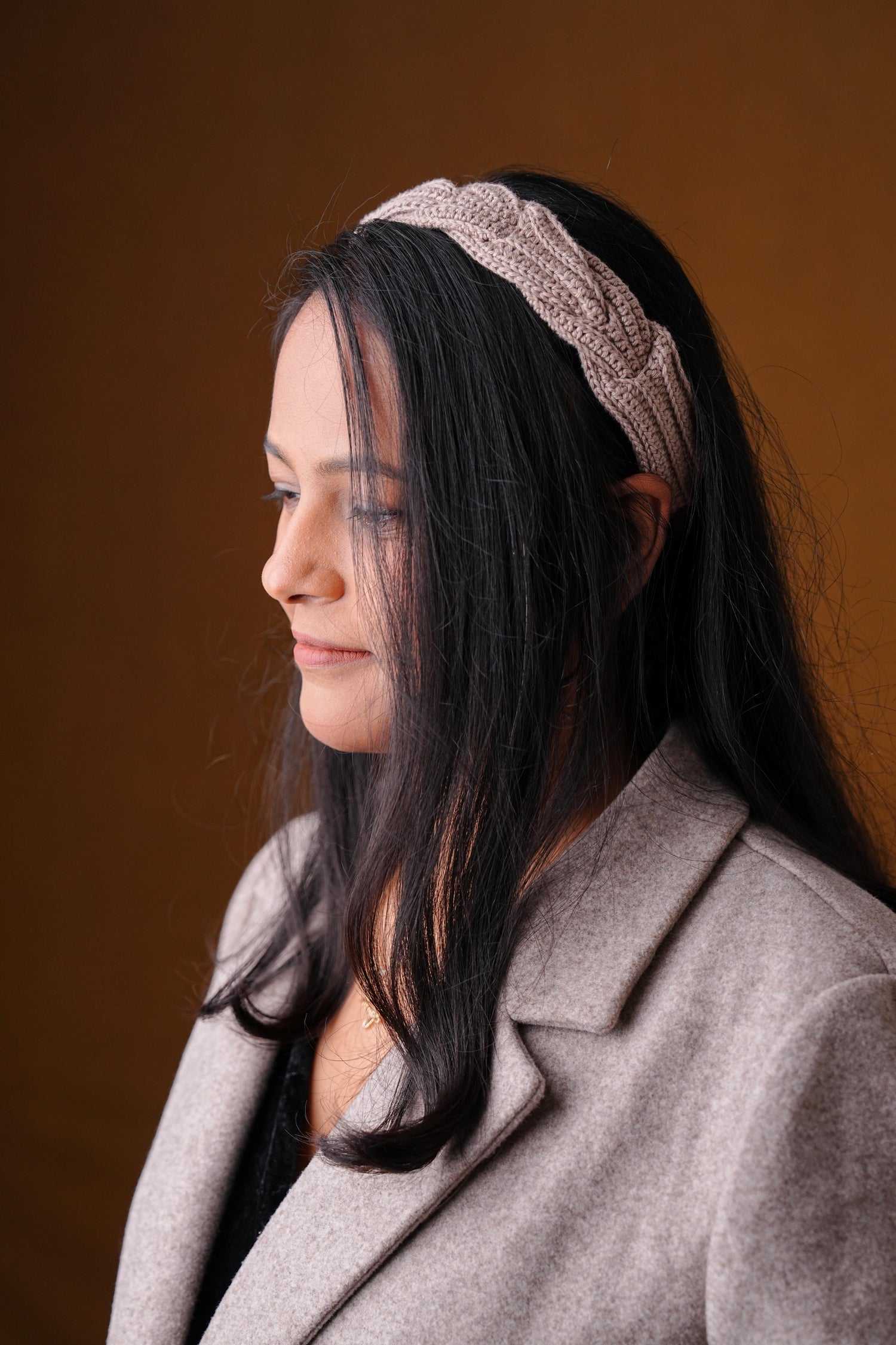 Braided Head band GREY