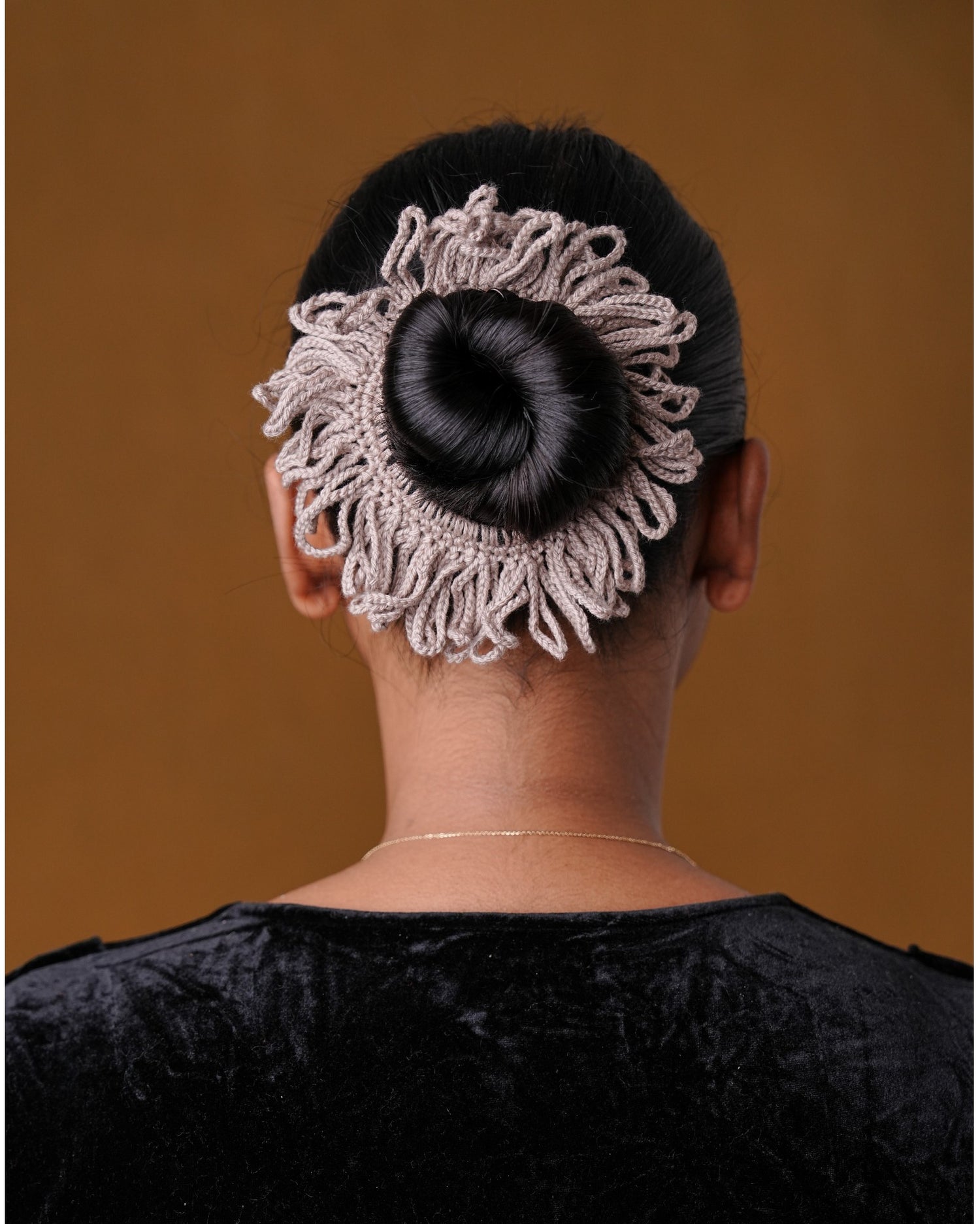 crochet Grey Hair Rassi Rubber Band For Women