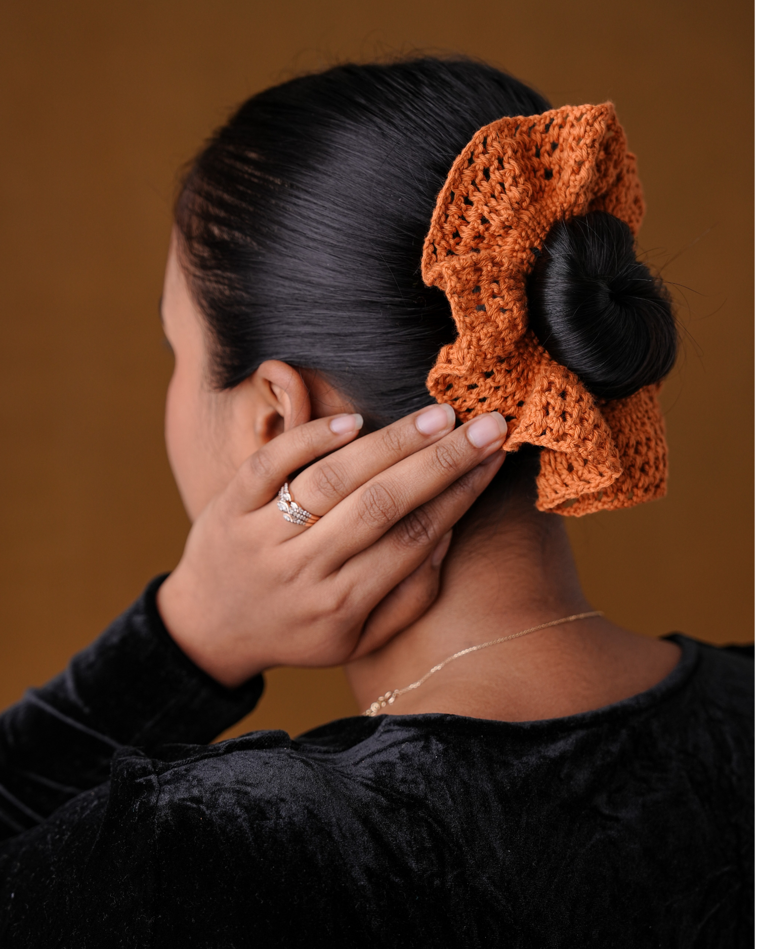 Crochet Toffee Hair Butterfly Pattern Rubber Band For Women
