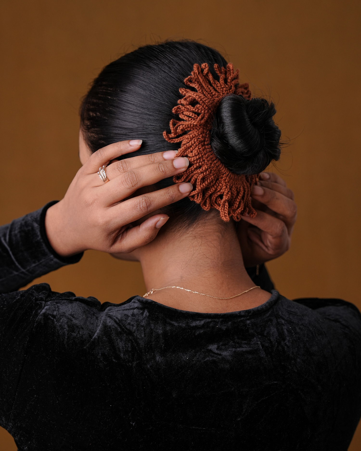 Crochet Brown Hair Rassi Rubber Band For Women