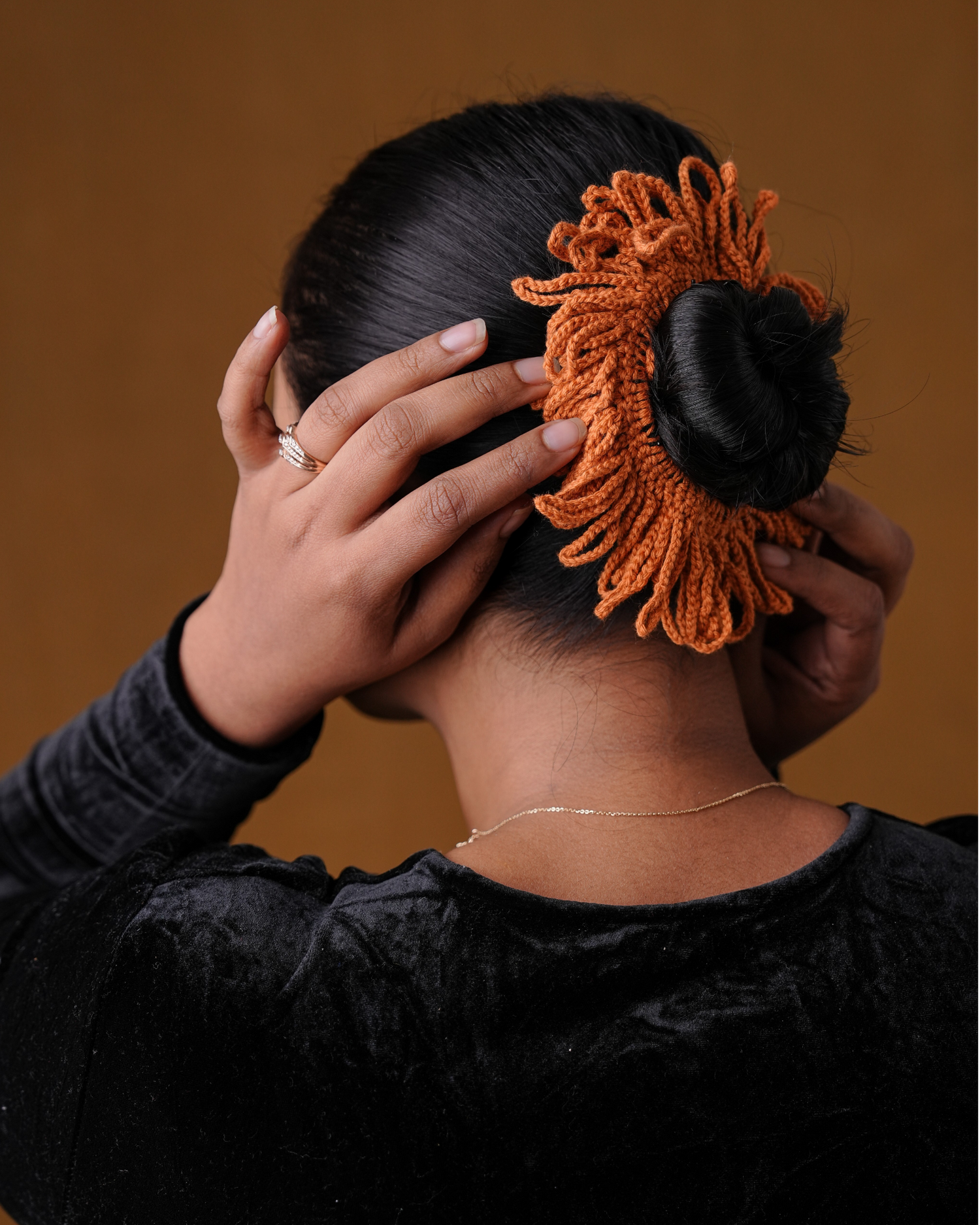 Crochet Toffee Hair Rassi Rubber Band For Women