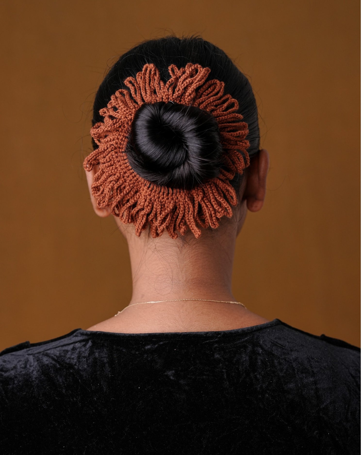 crochet Brown Hair Rassi Rubber Band For Women
