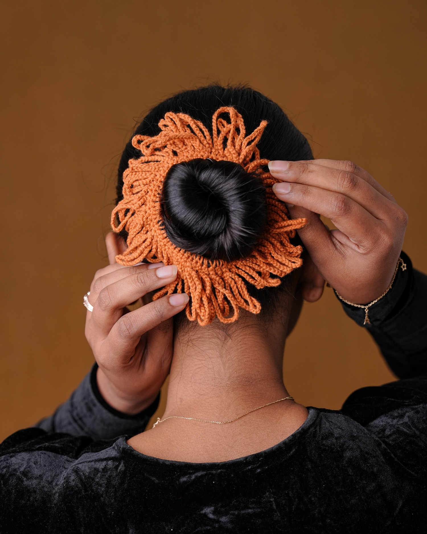 Crochet Toffee Hair Rassi Rubber Band For Women
