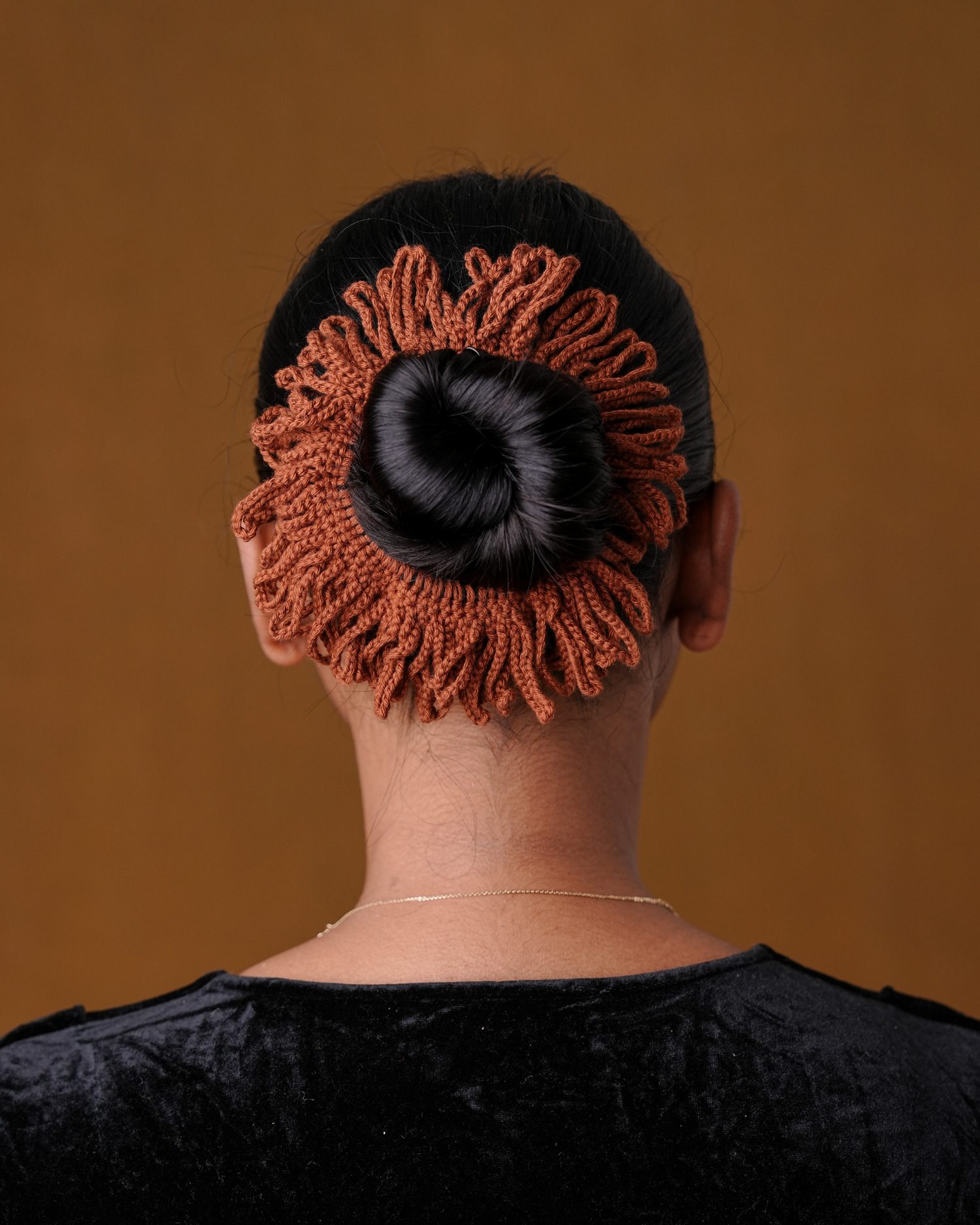 Crochet Brown Hair Rassi Rubber Band For Women