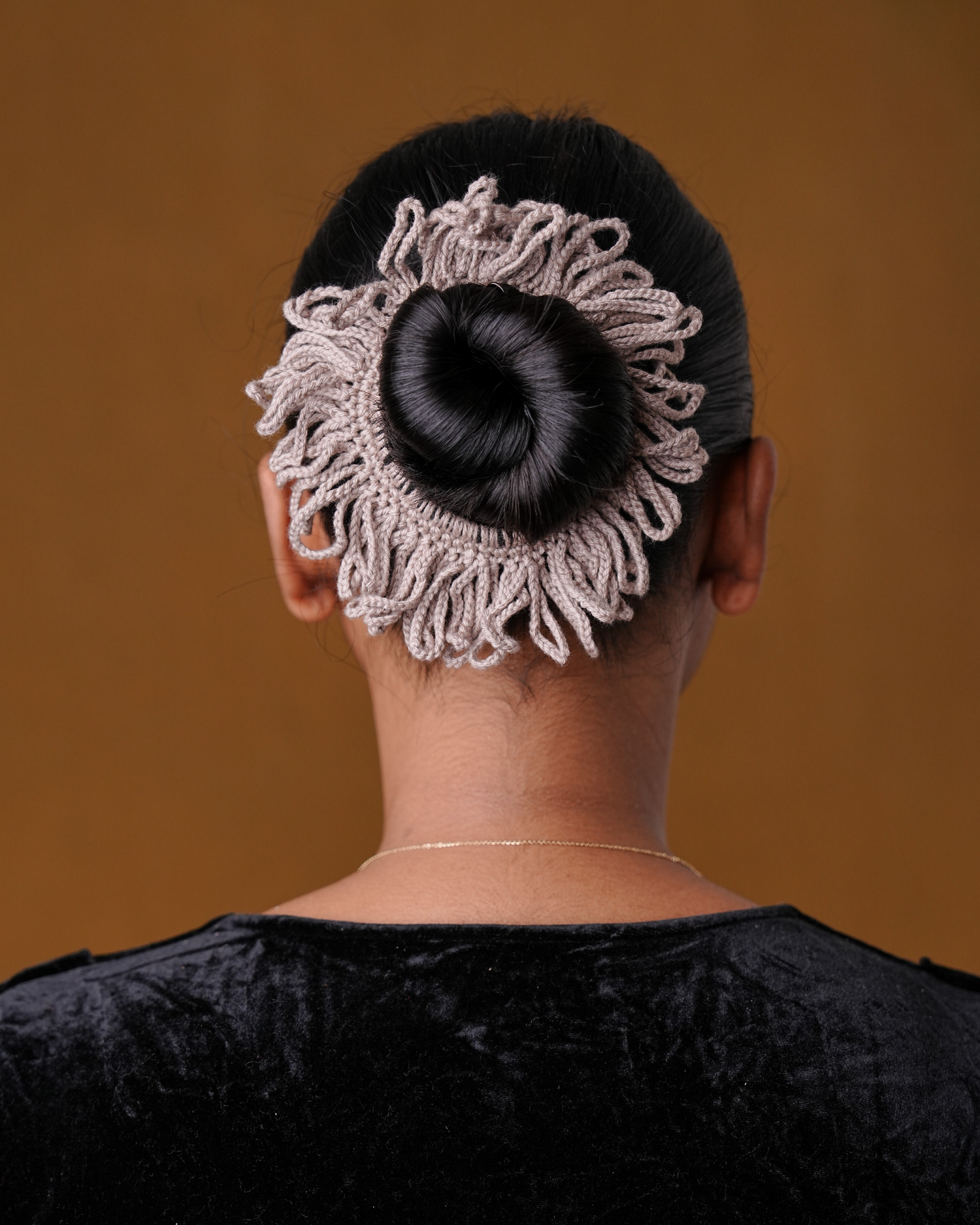 Crochet Grey Hair Rassi Rubber Band For Women