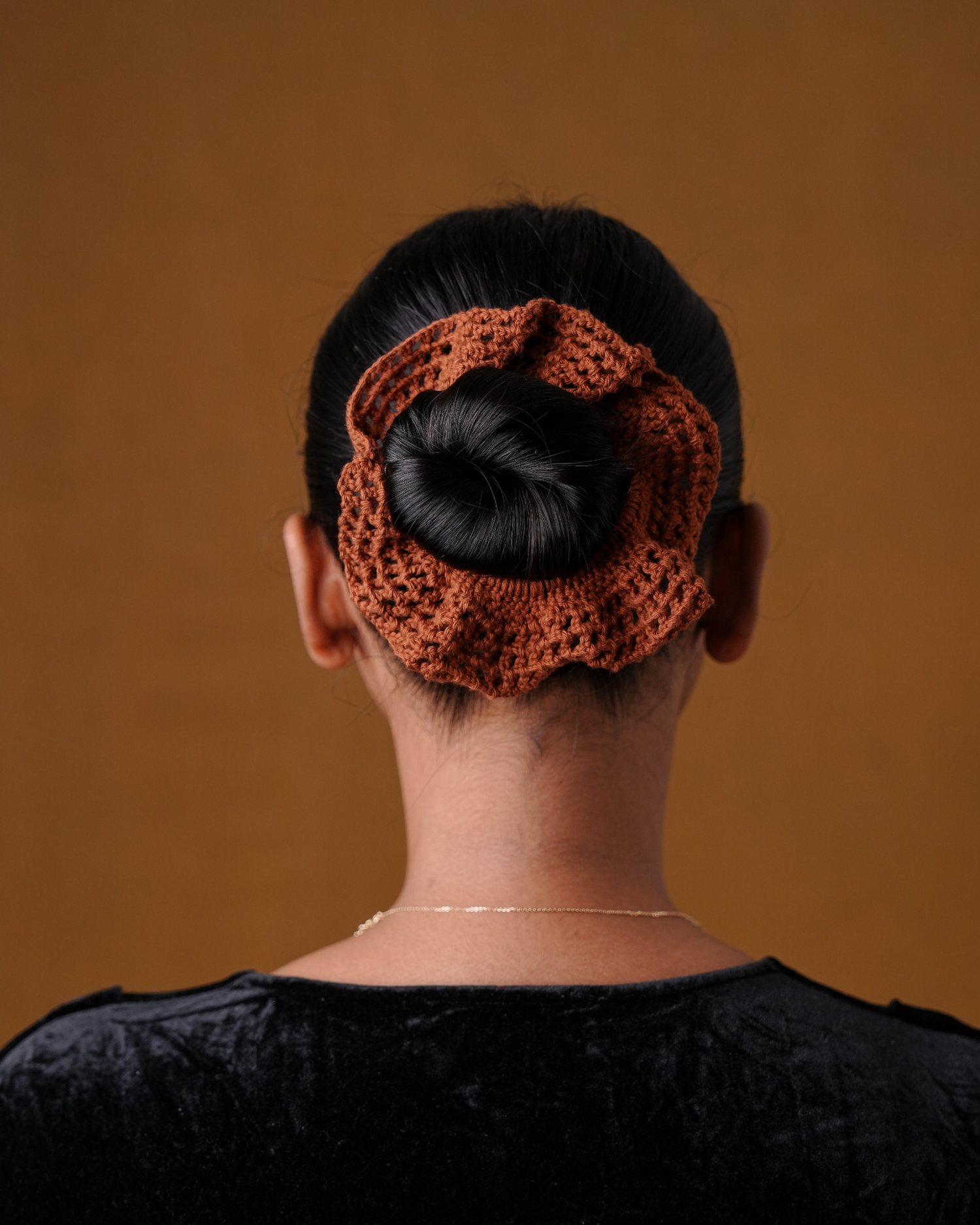 Crochet Brown Hair Butterfly Pattern Rubber Band For Women