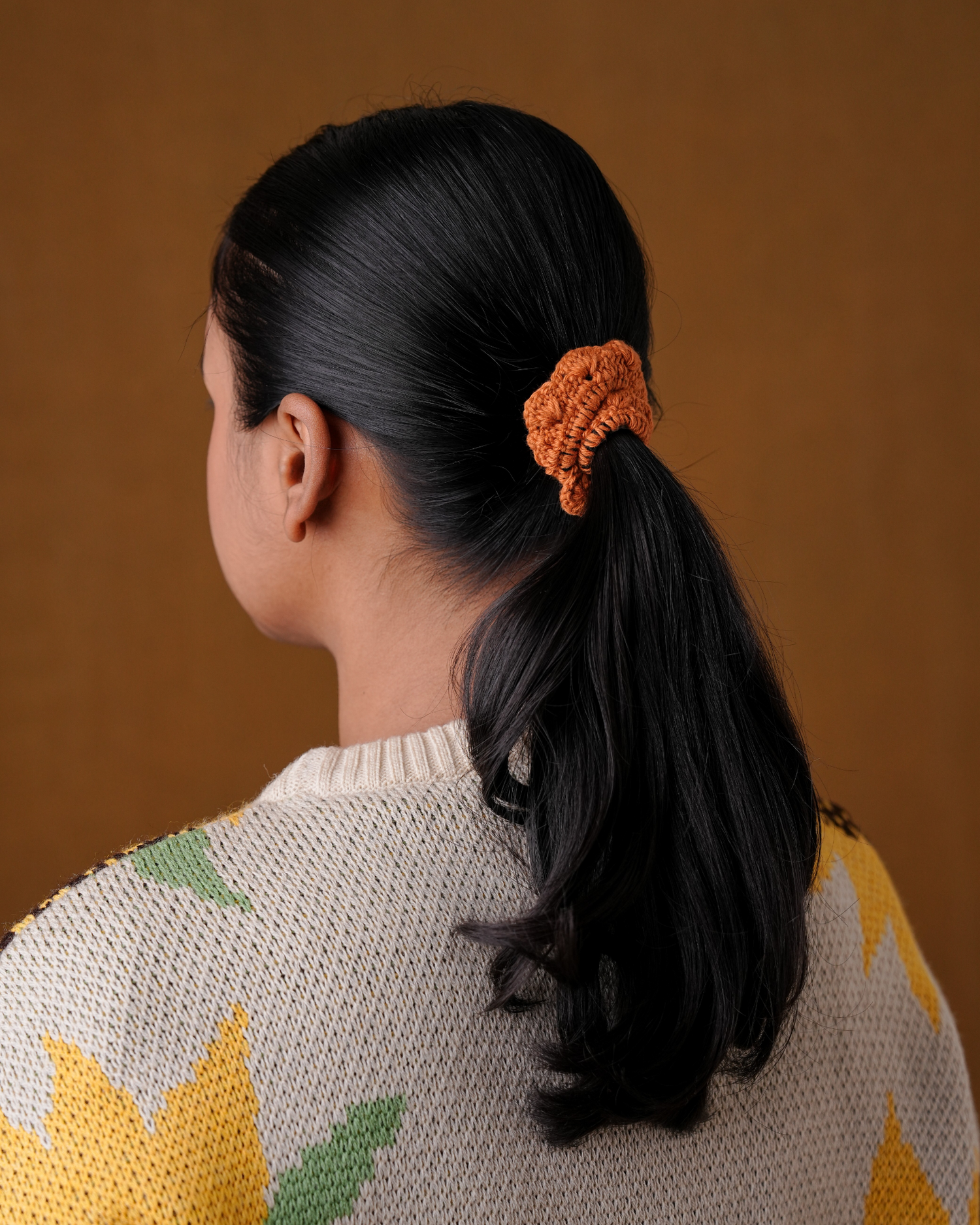 Crochet Toffee Hair 3 Line Rubber Band For Women