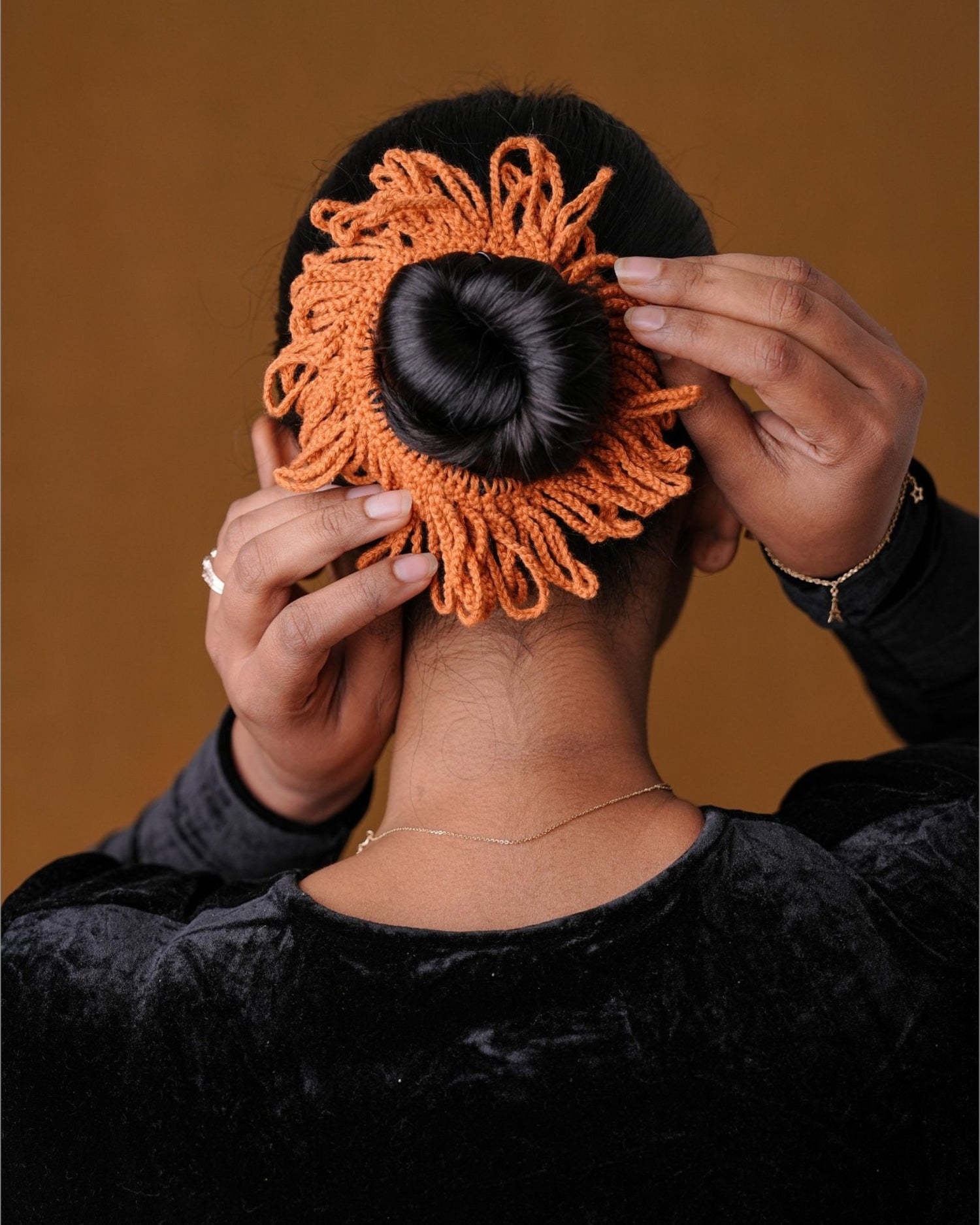 crochet Toffee Hair Rassi Rubber Band For Women