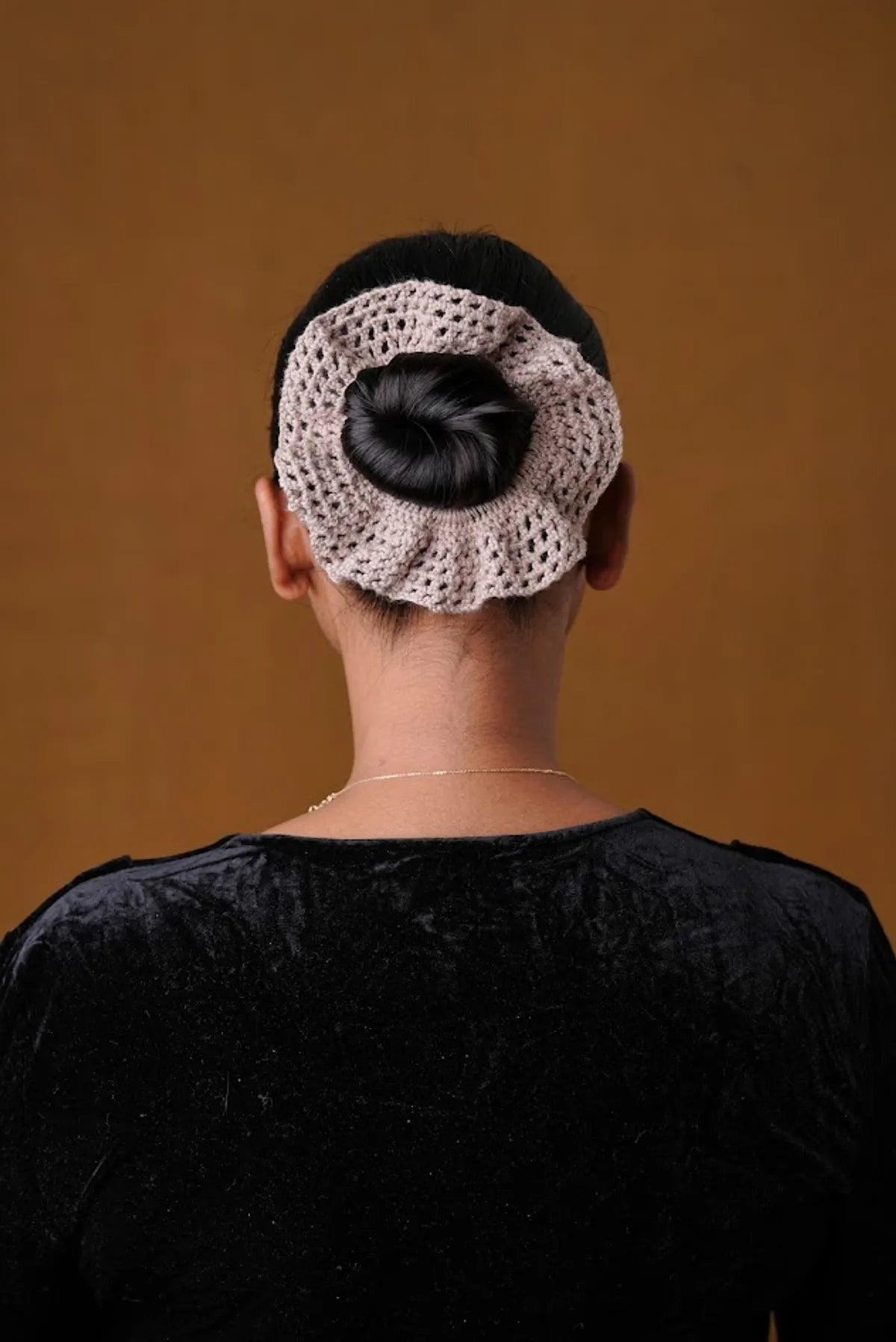Crochet Grey Hair Butterfly Pattern Rubber Band For Women