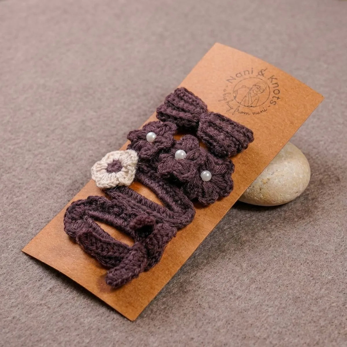 Crochet Purple Hair Tic Tac Clip For Women