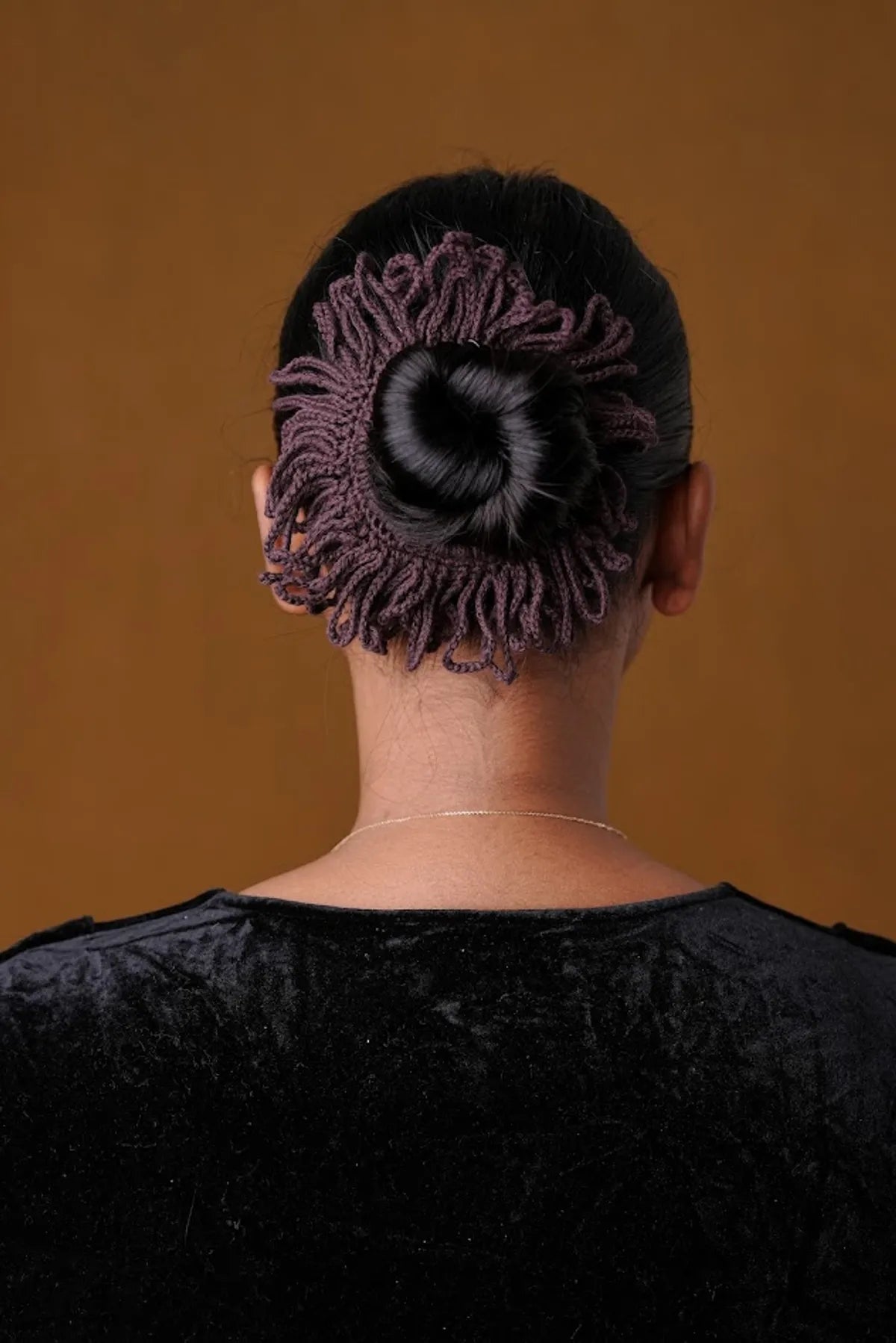 crochet Purple Hair Rassi Rubber Band For Women