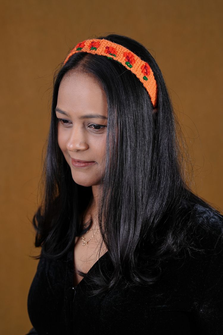Embroidered Hair band ORANGE