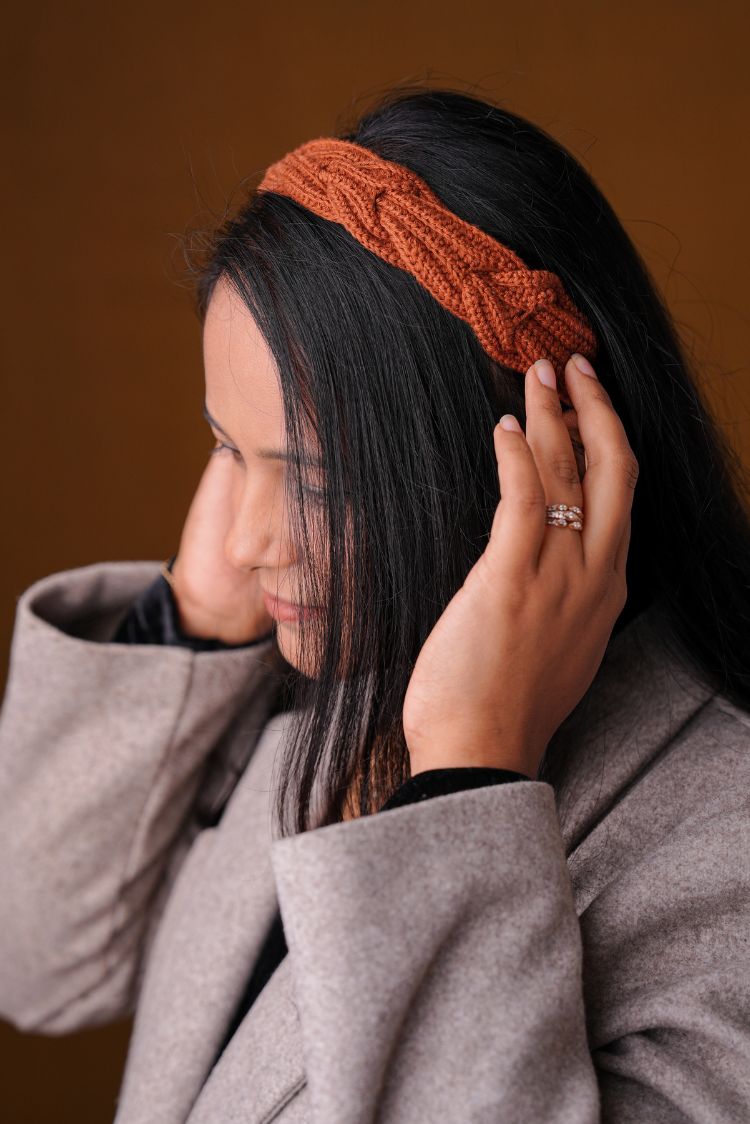 Braided Head band BROWN
