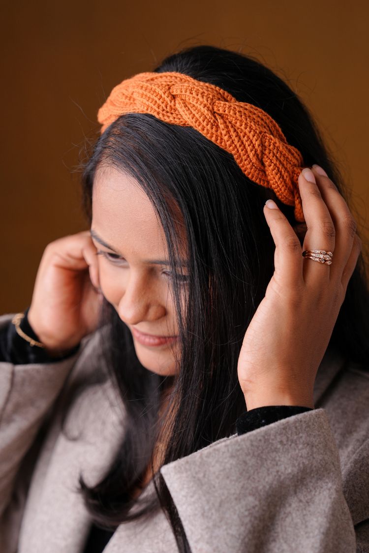 Braided Head band TOFFEE