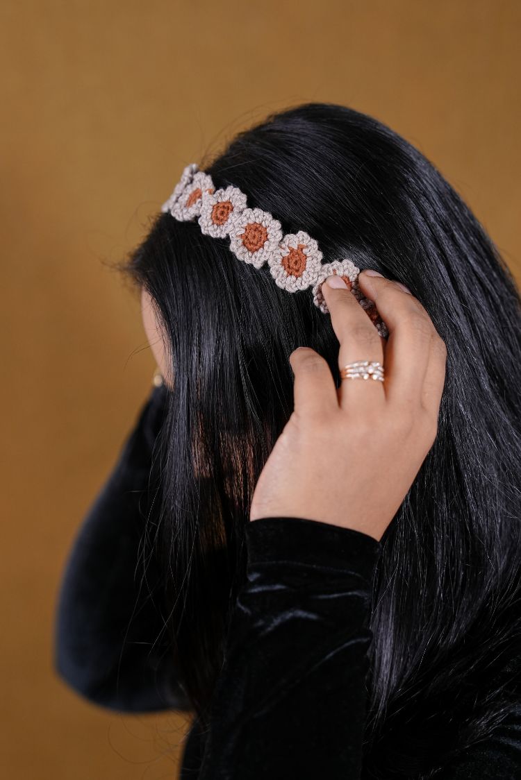 Floral Hairband GREY