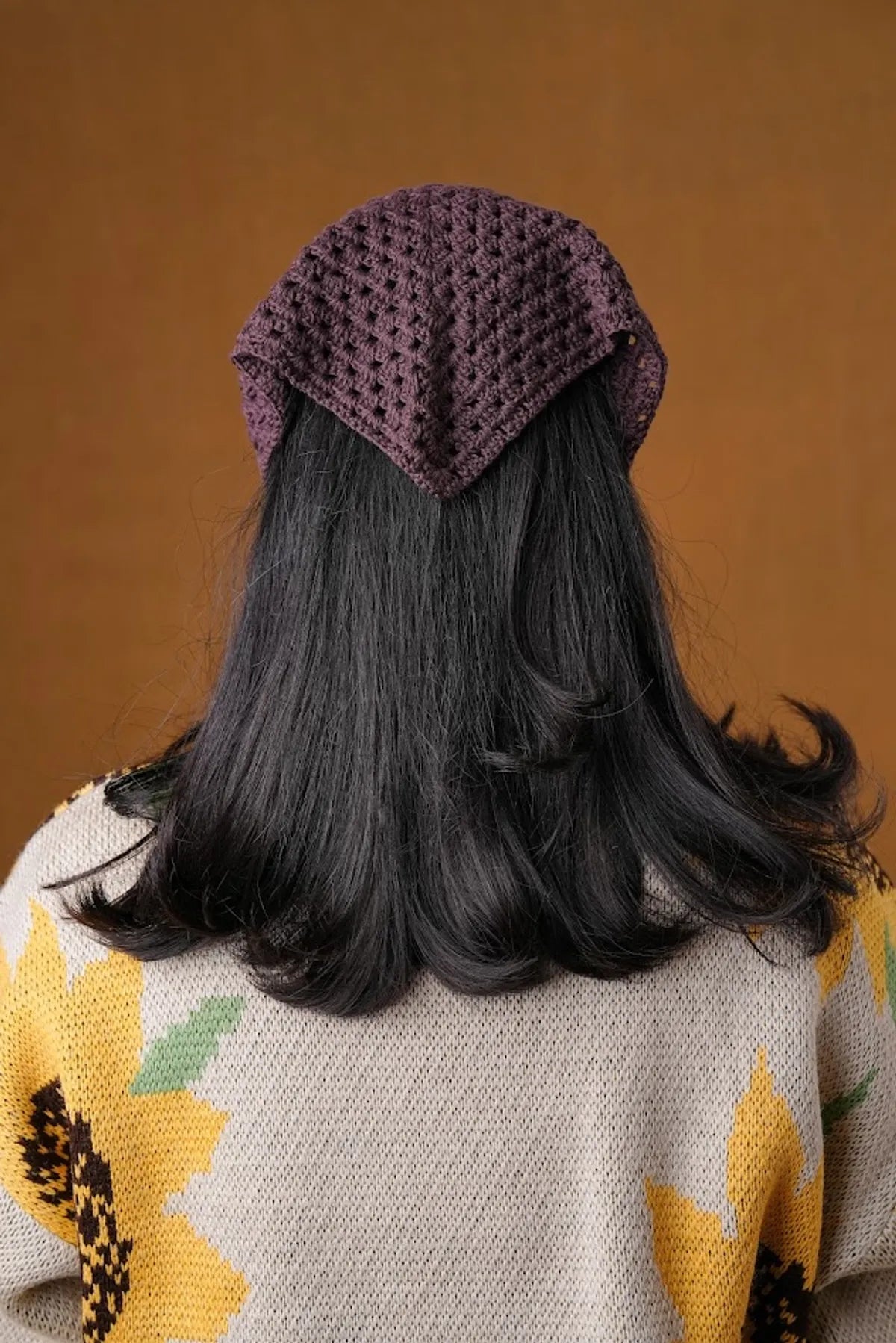 Crochet Purple Hair Bandana For Women