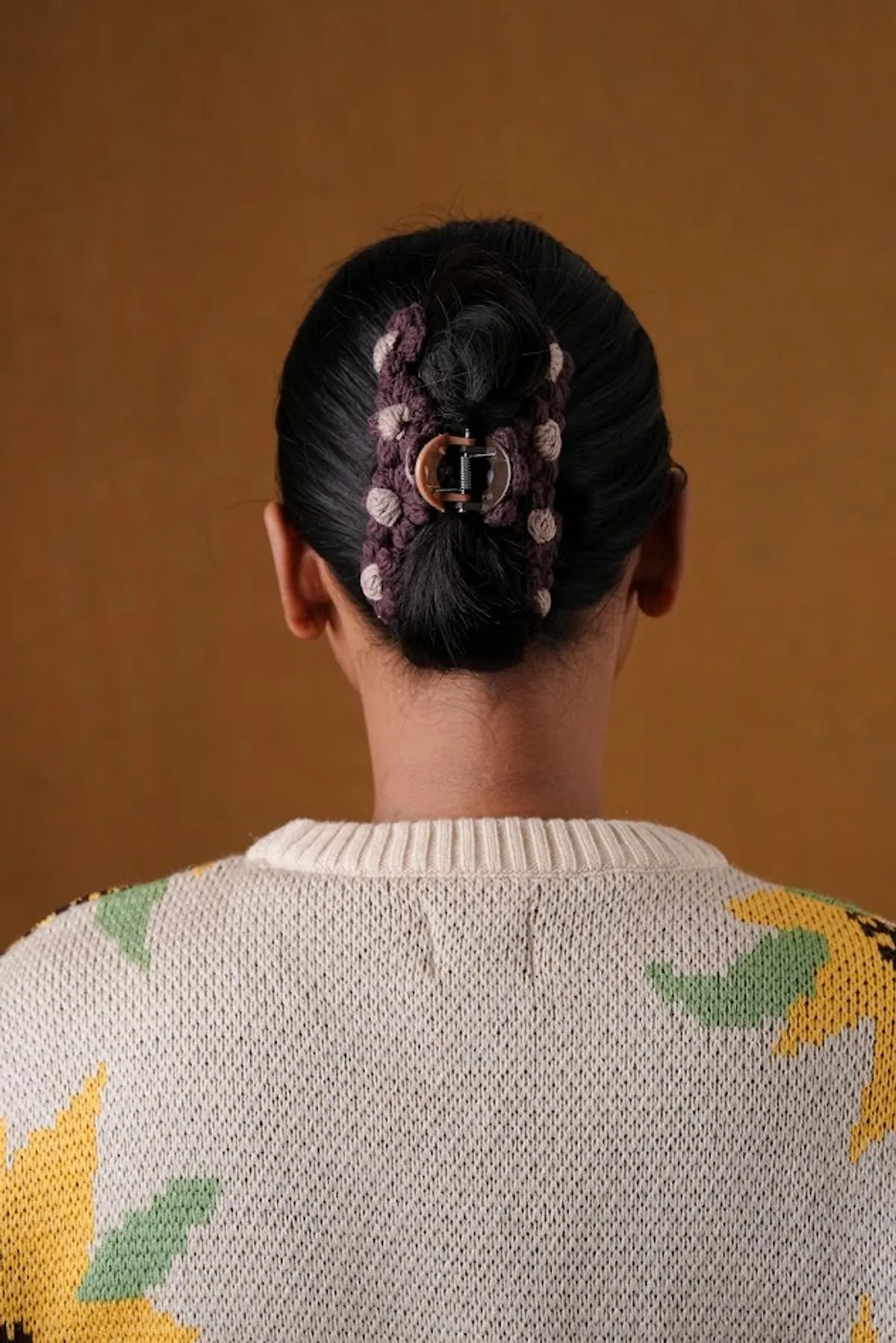 Crochet Purple Hair Floral clutcher for women