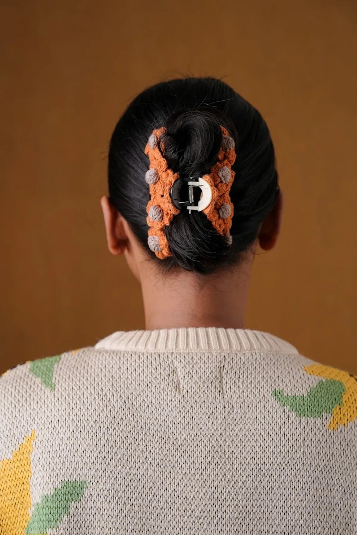 Crochet Toffee Floral clutcher for women